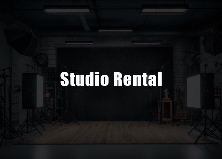 Studio rental space at Lens Grove Studio, a professional photo and video shoot rental studio in Delhi, featuring a fully equipped shooting area with lighting stands, backdrops, and production equipment, designed for photography, videography, and creative content shoots.